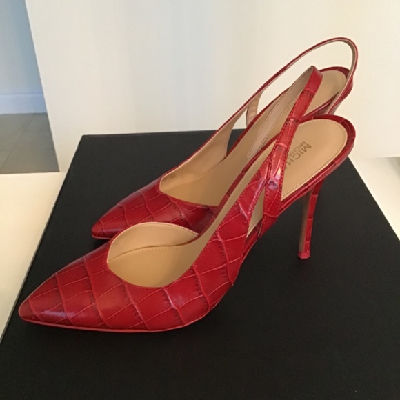 Michael Michael Kors dark red Eliza embossed leather pump size 7.5 - Picture 7 of 10